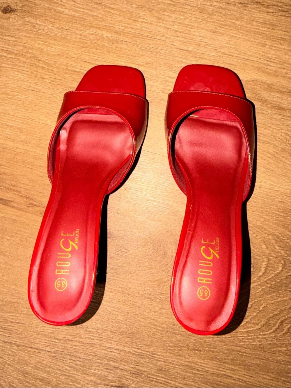 Rouge Cherry Red Patent Slide Heels – Size 8.5